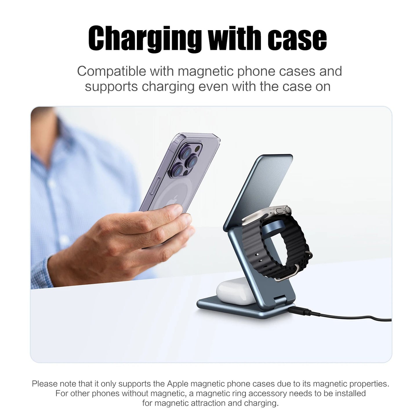 Tech MagLink Pro 3 in 1 Foldable MagSafe Charging Stand